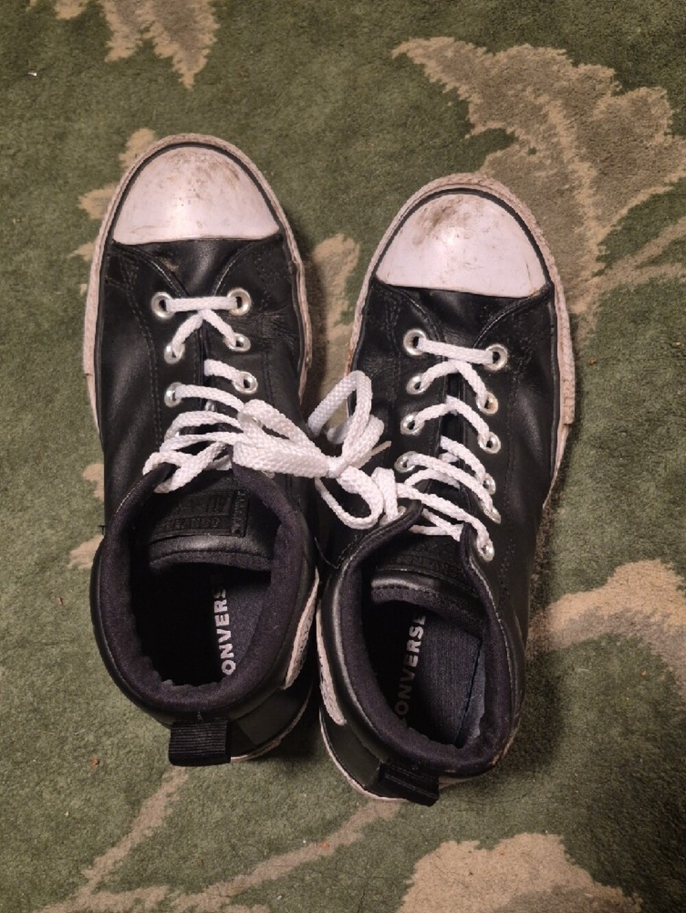 Converse Kids Black and White High-Top Sneakers - Picture 8 of 10